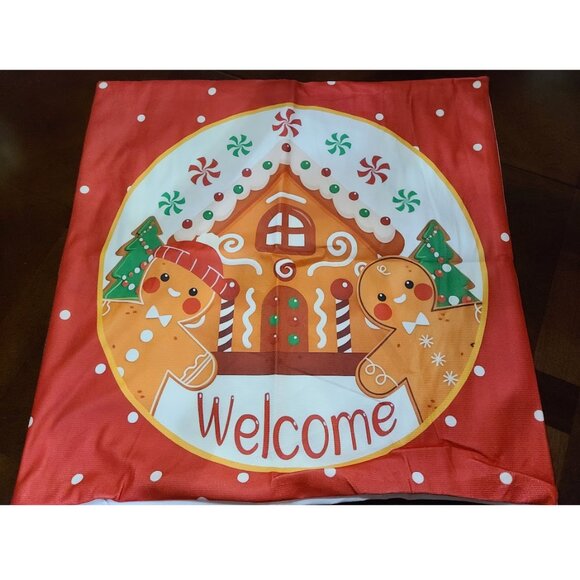 Gingerbread Christmas Pillow Cover Soft Decorative Case Holiday Xmas Home Decor - Picture 1 of 10